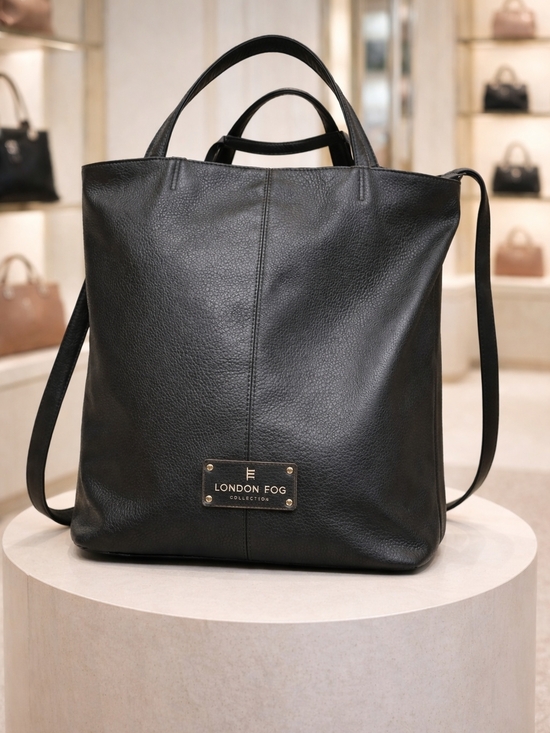 London Fog Handbags - London Fog Black Tote Bag